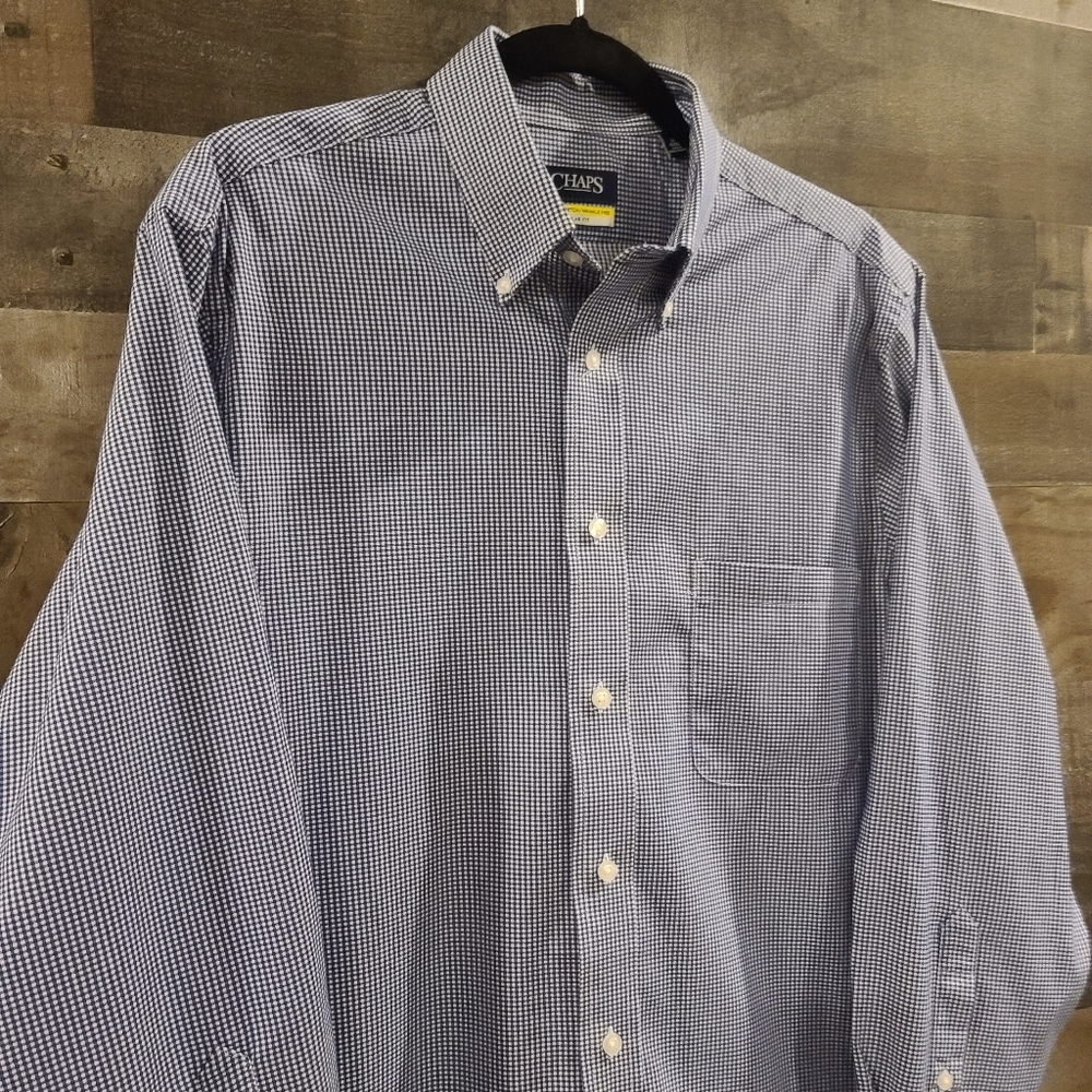 Chaps Gingham Button Down, 16/32-33 - image 1